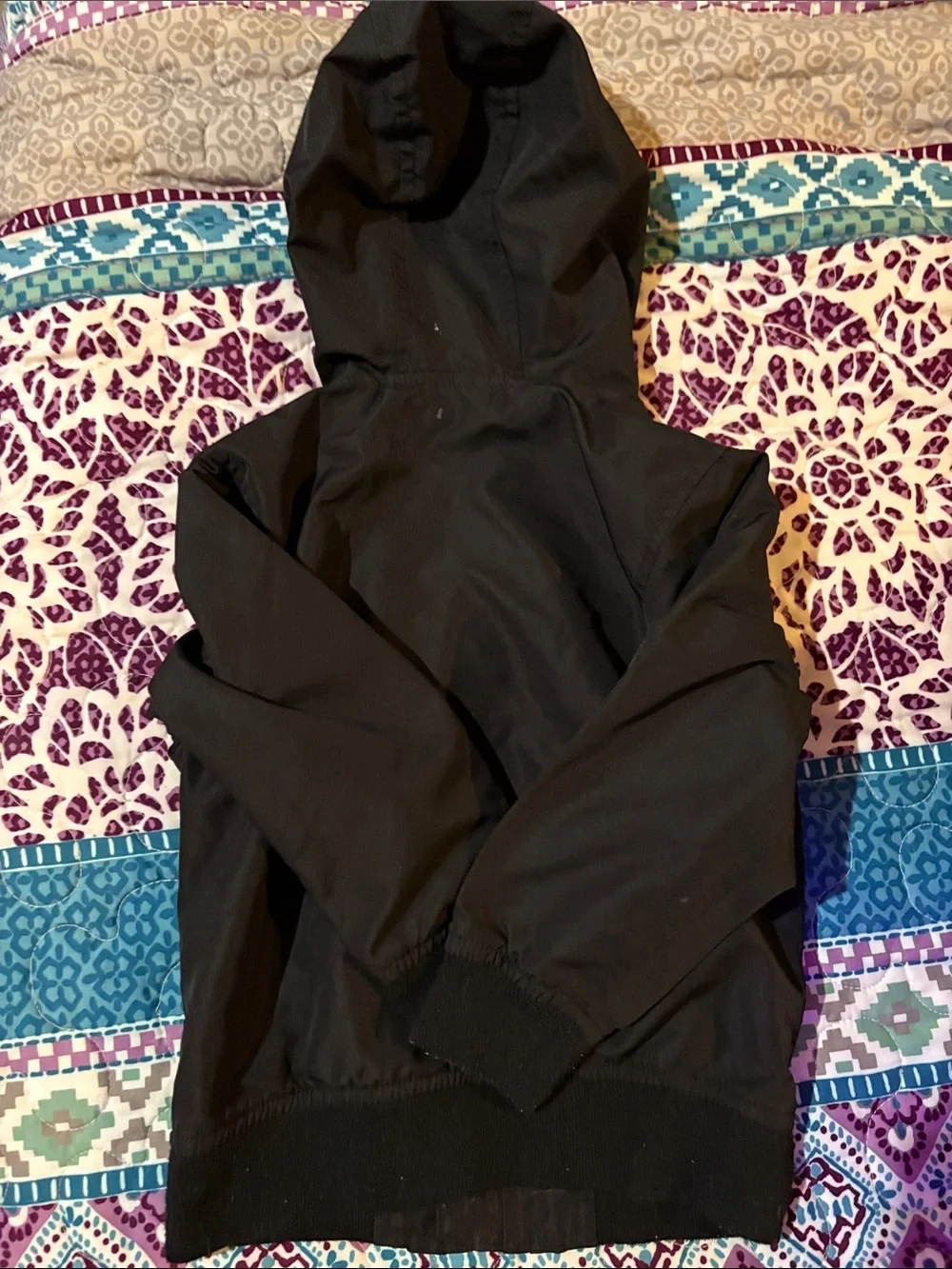 The Children's Place Black Hooded Windbreaker Jacket 3T